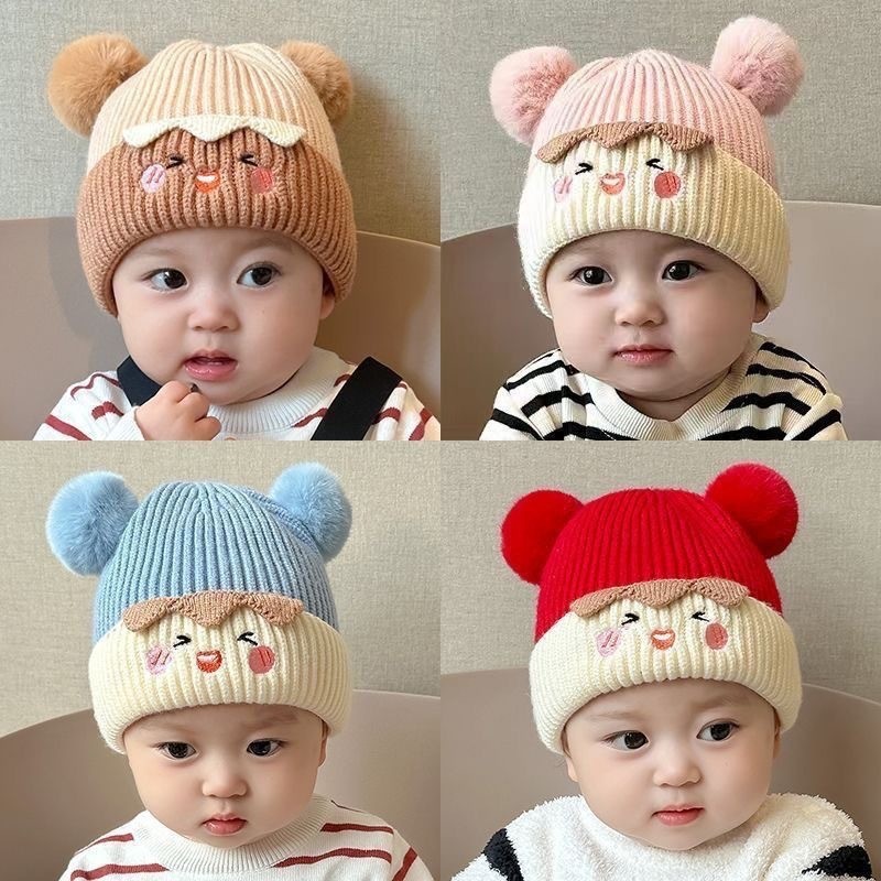 New 2026 -  Rajut Bayi Pom Anak Laki-laki  Perempuan Topi Hangat   Lucu Trendy Berkualitas