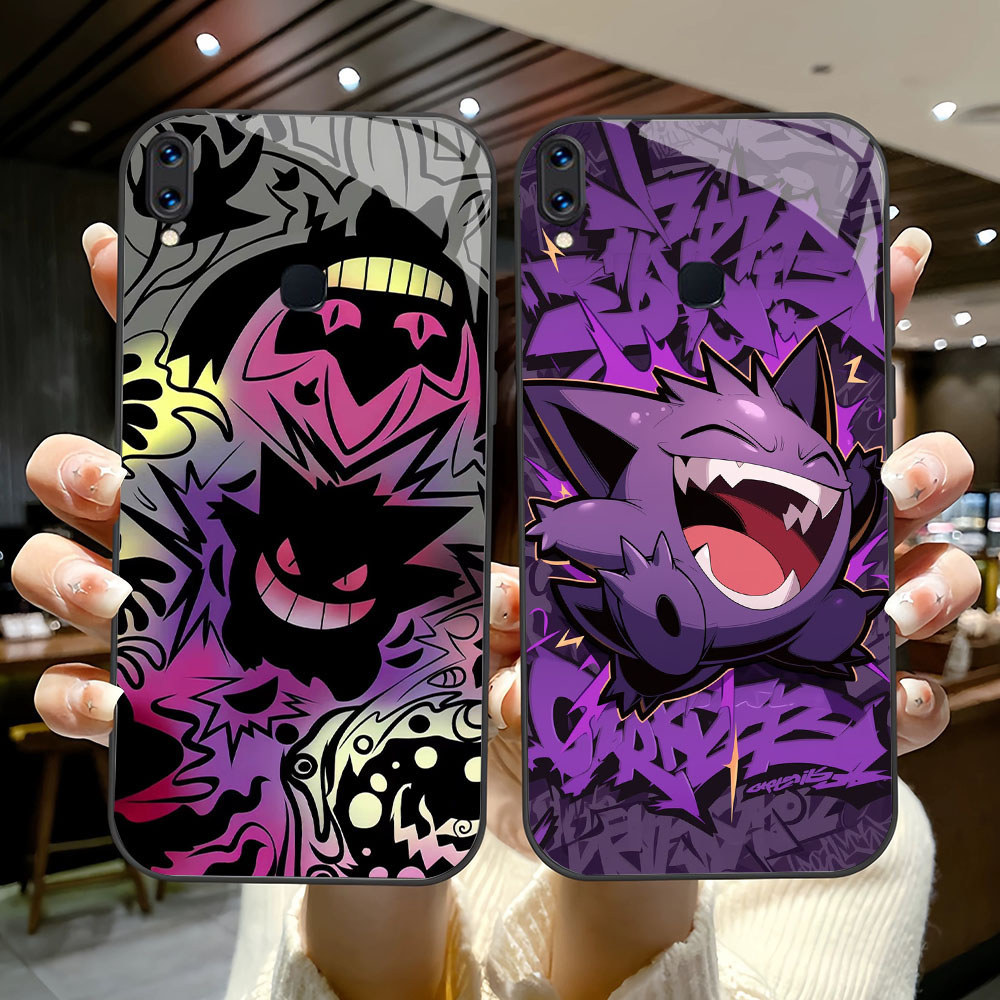 SM-35 Pokemon Gengar HD Glass Casing untuk Samsung A10S A20S M11 M21 M01S A30 M30 A21S M30S A31 A40S