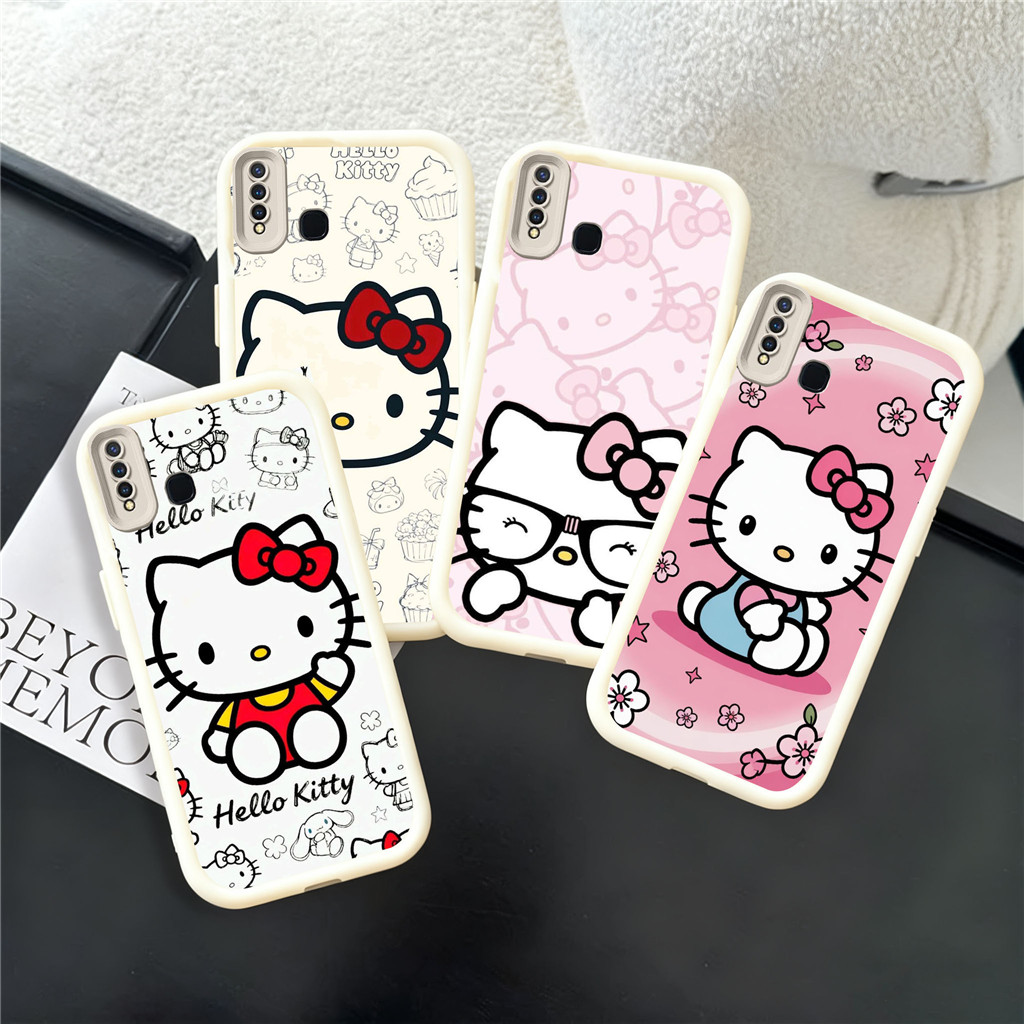 GY15 hello kitty Hp Plating Casing untuk VIVO Y56 Y91C Y81 Y93 Y91 Y53s Y95 Y81s Y66 Y75 5G TPU mate