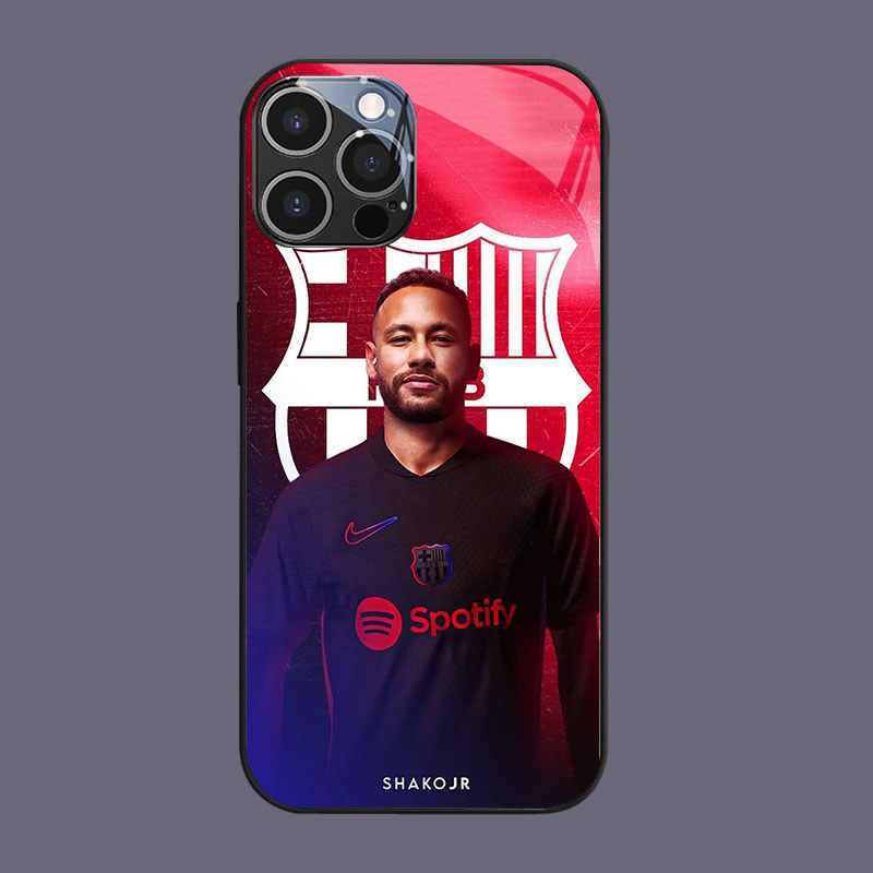 HW-22 Neymar Football star Glass KACA Casing untuk iPhone 14 15 Plus Pro Max