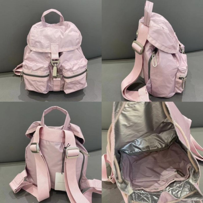 Ransel Kecil Hitam Baru Ransel Seri Paduan Ringan Tas Wanita Warna Polos Desain Serbaguna