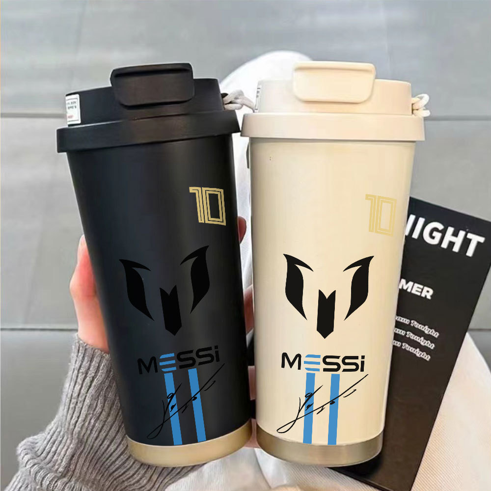 Messi 10 Tanda Tangan Mug Berinsulasi Stainless Steel 500ml - Dirancang khusus untuk kopi/susu, coco