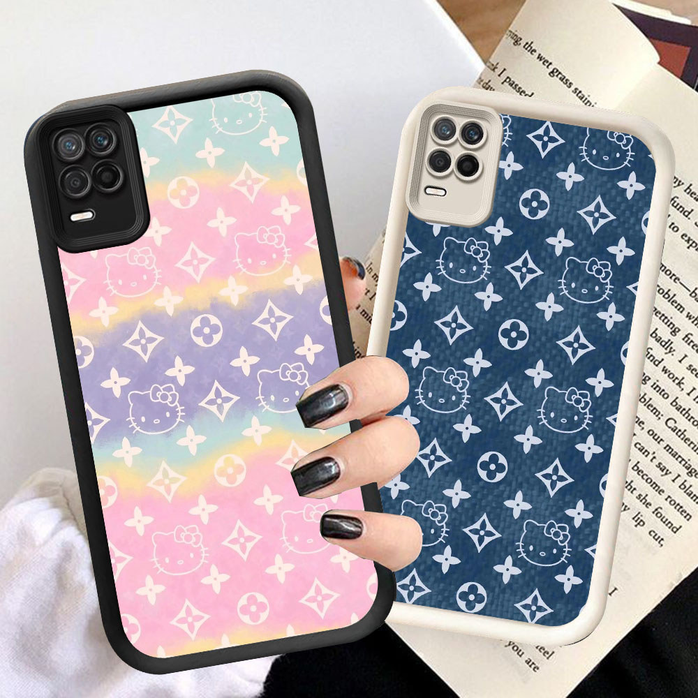 HR-95 LV Kitty Cat Shockproof Casing untuk OPPO A54 Realme 8 8S Q3 V13 Narzo 30 Pro