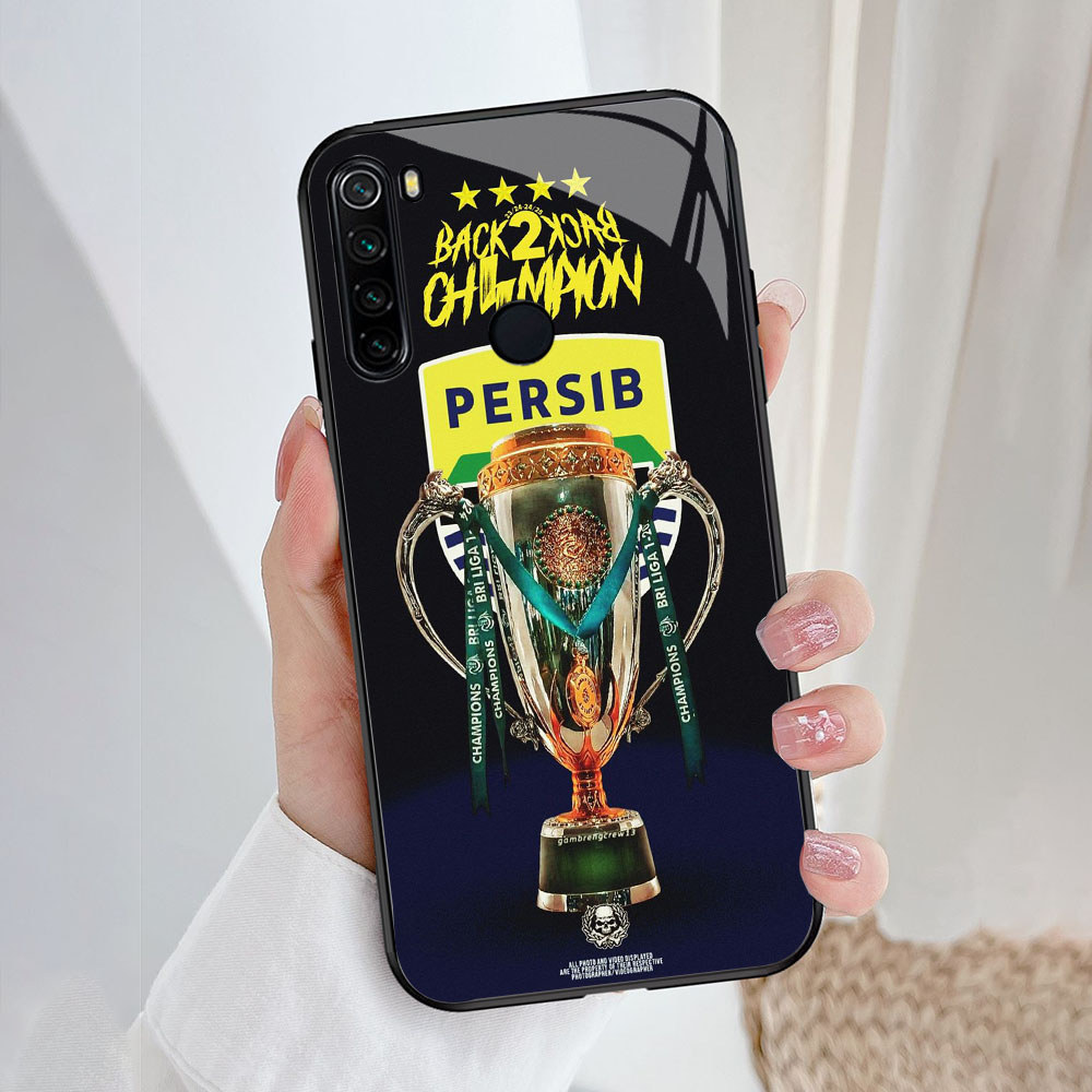 YE-44 Persib Bandung Casing ponsel kaca tempered Xiaomi Redmi Note 10 8 8A 9 Pro Lite