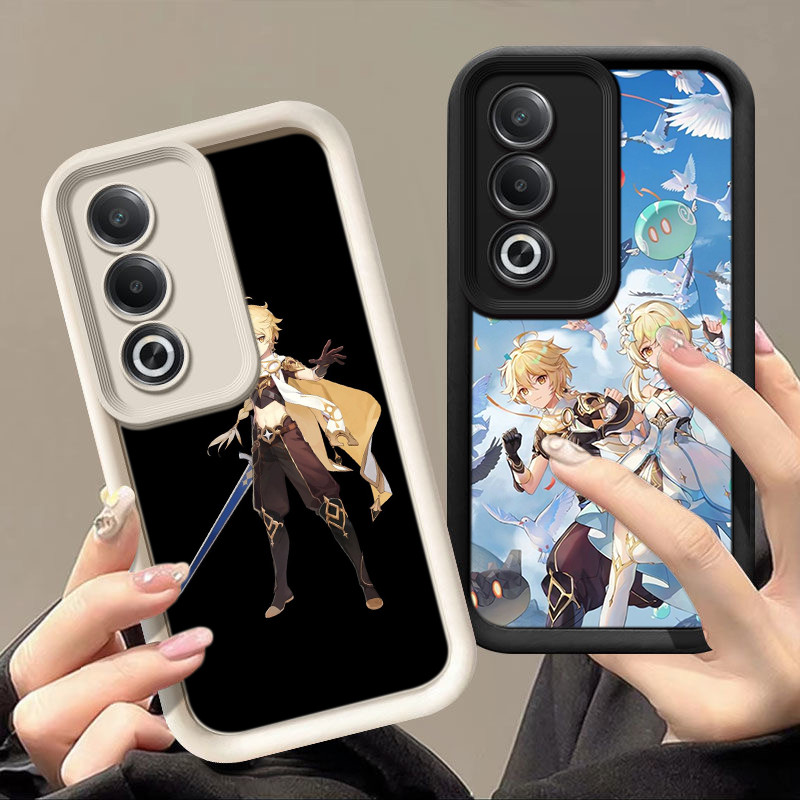 Casing Hp OPPO F5 F7 F11 F9 Pro A93 2020 A76 A96 4G PP12 Genshin Impact Traveler Aether Lumine Silik