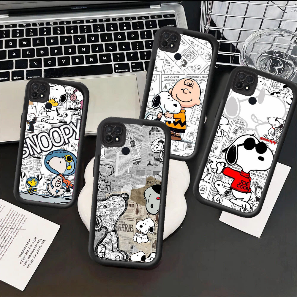 YU64 Love Snoopy Casing untuk Hp Plating Xiaomi Redmi Note Poco A2 A1 Turbo 13C C65 7 14 6A F5 K60 X