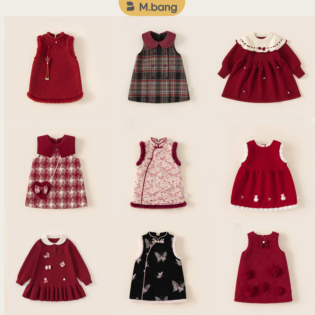 Dress Bayi Perempuan Import Premium - Baju Anak Cewe Imlek - Gamis Bayi - Qipao Anak - Dress Rajut A