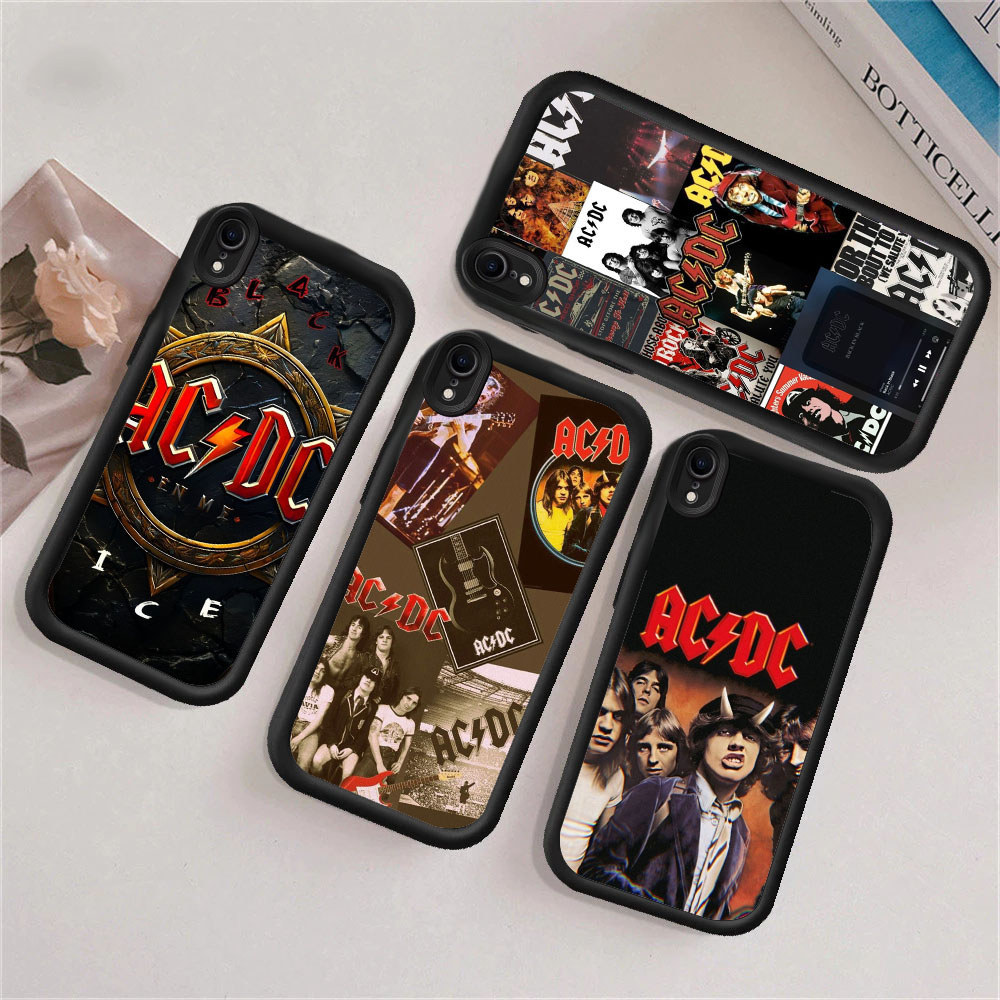 WB4 ACDC Band music Casing untuk Hp Plating iPhone XS 14 15 12 13 Pro Max TPU material