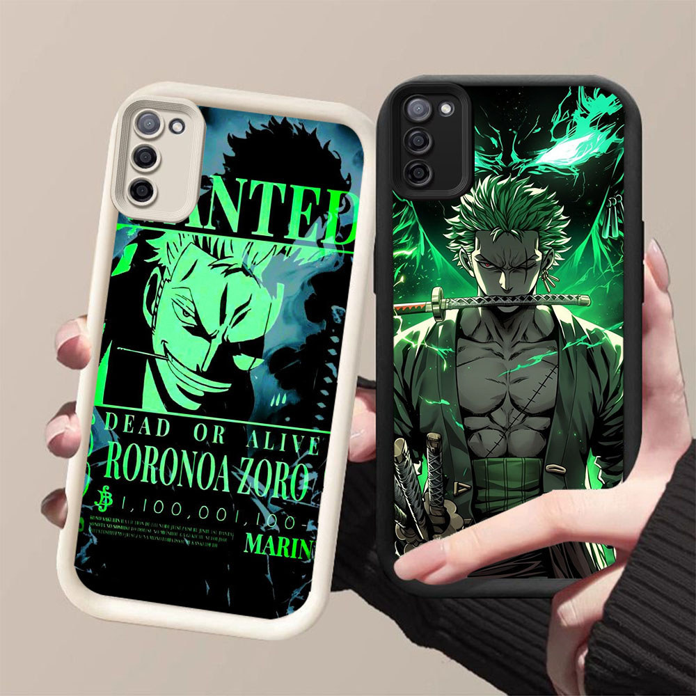 MK-84 Zoro One Piece Silikon hitam putih Casing untuk Samsung A71 FE S20 A51 M30S M21 2020