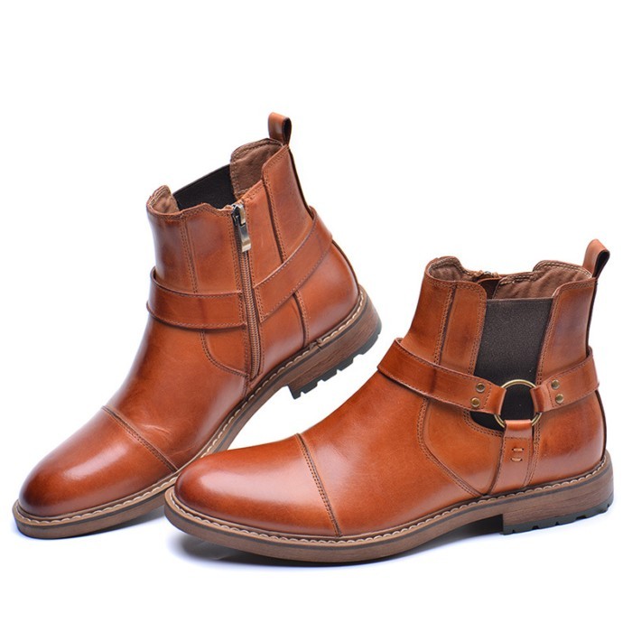 Autumn And Winter High-top Men's Shoes Martin Boots Men's Boots Work Boots Men's Leather Boots Elas