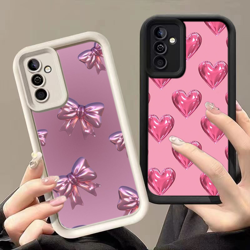 HA137 Bowknot Heart Pink Cute Untuk Samsung Casing hp Softcase Silikon Kasing untuk Samsung A12 A10s