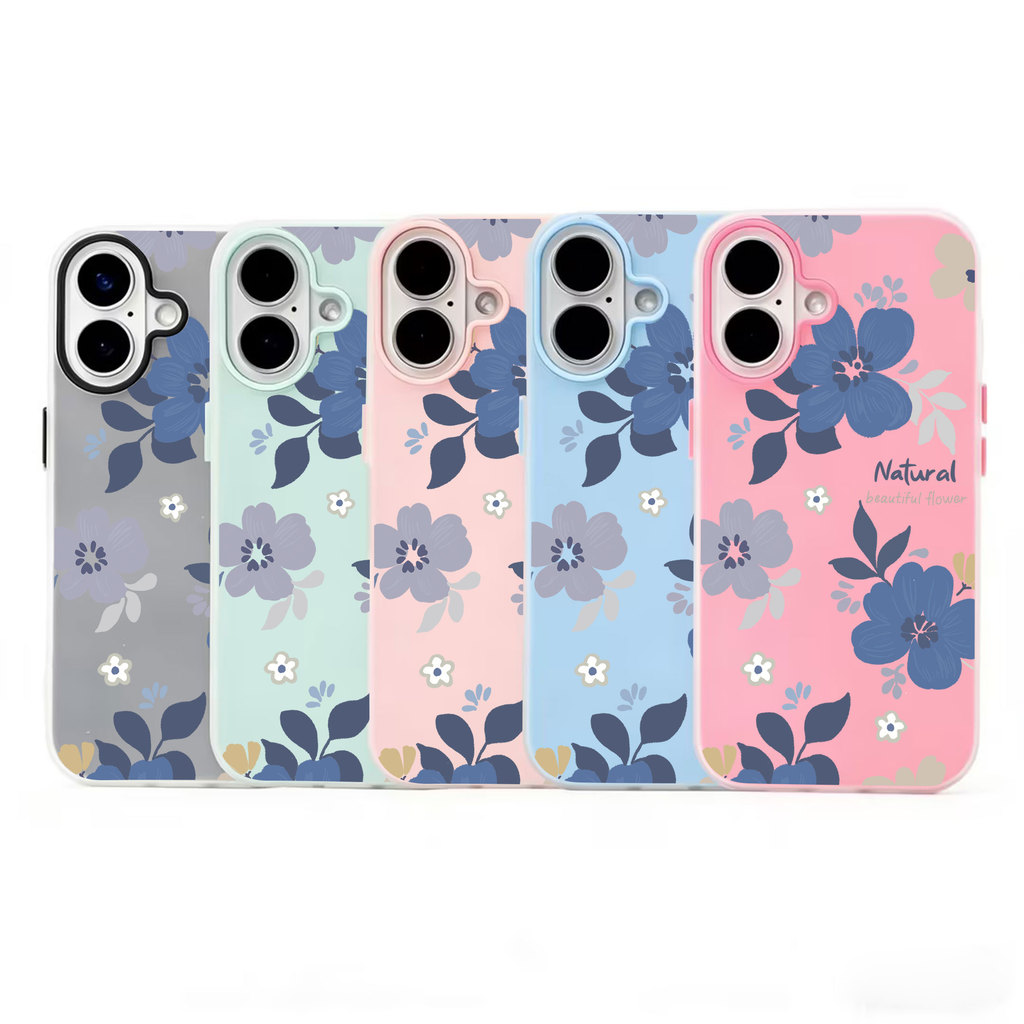 Artistic Blue Tone Floral Jelly Phone Case Infinix Hot 9 10 11 12 30 30i 40 60i 50 50i 60 4G Pro Plu
