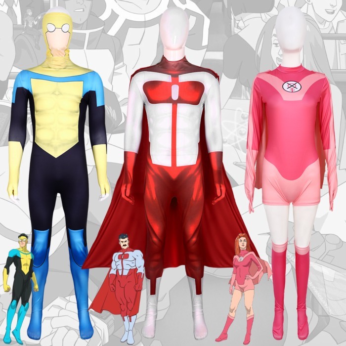 American Comic Invincible Young Man Cos Suit Mark Jumpsuit Stage Performance Suit Almighty Man Cosp