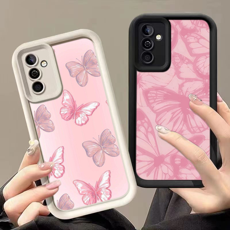 HA147 Butterfly Bowknot Pink Cute Untuk Samsung Casing hp Softcase Silikon Kasing untuk Samsung A12 