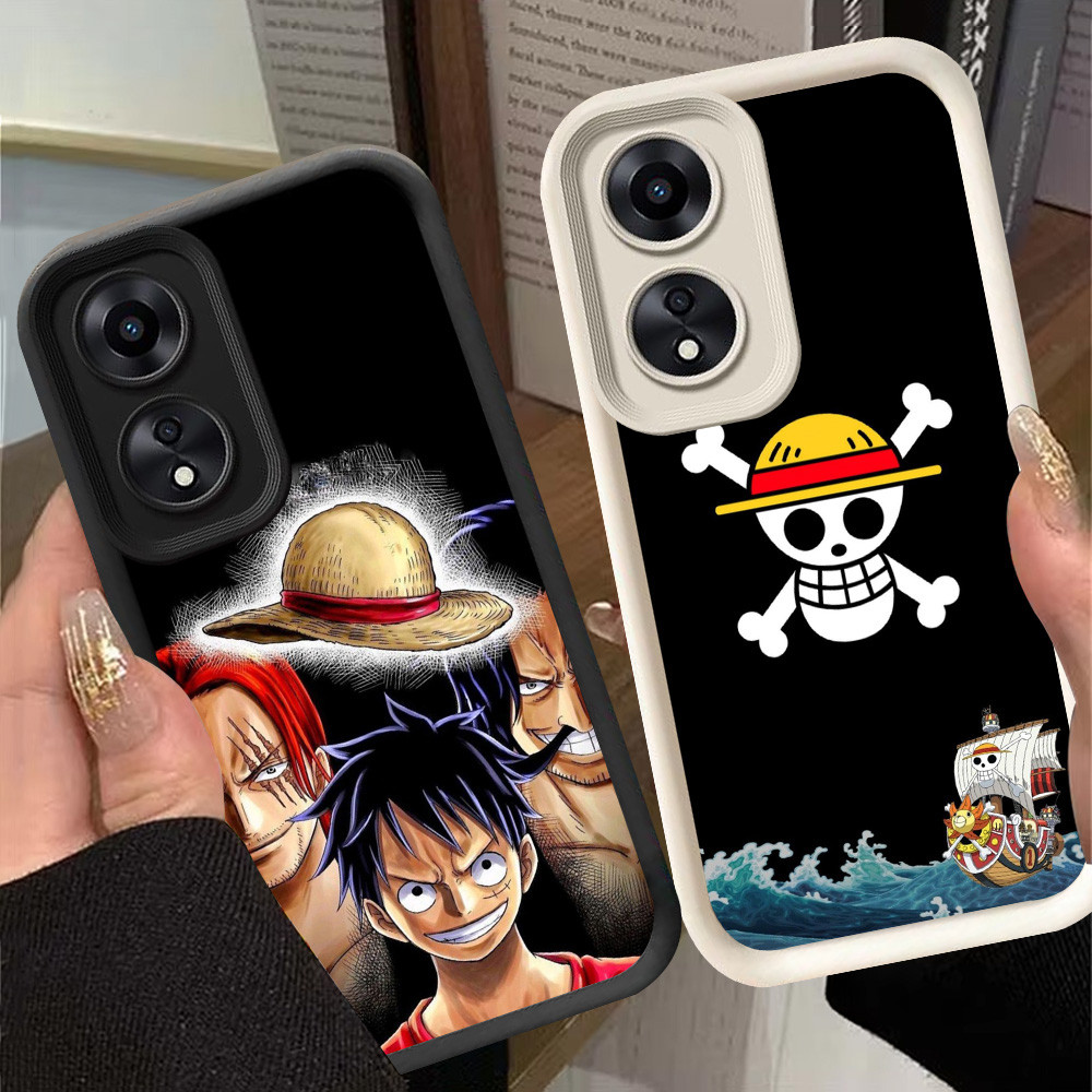 G-75 One Piece Casing untuk OPPO A58 A18 A60 A38 Hitam dan putih