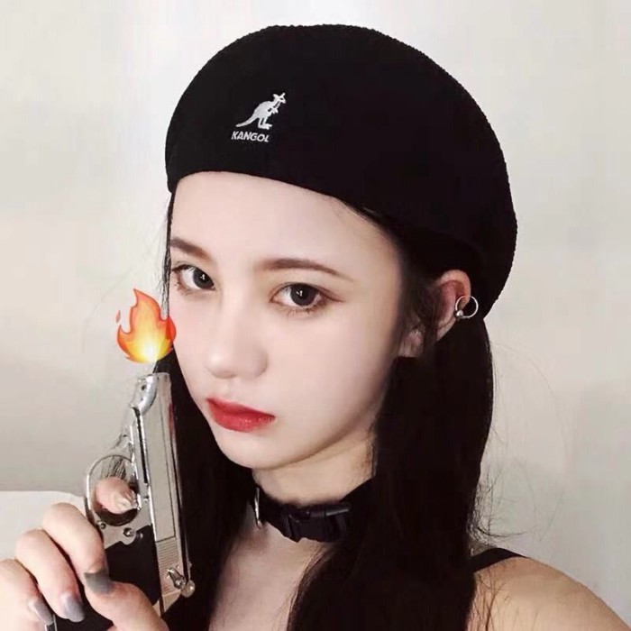 Topi Kangol Baret Kanguru Wol 504 Topi Pelukis Bintang Retro Pasangan Pria dan Wanita dengan Gaya Y