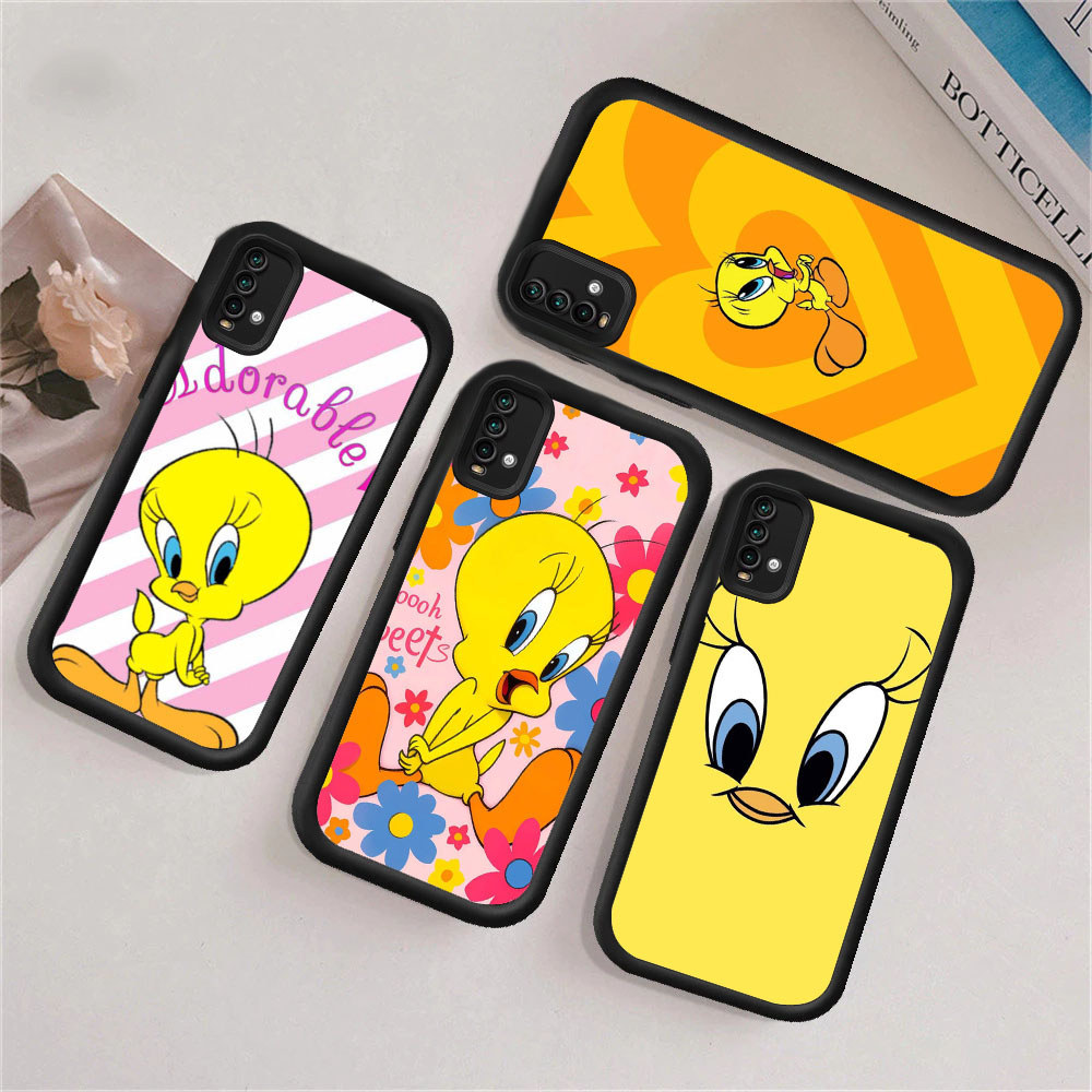 RU64 Tweety Bird Casing untuk Hp Plating Xiaomi Redmi Note Poco 14C Red M6Pro C75 X6NEO 7 13 A3 9A X
