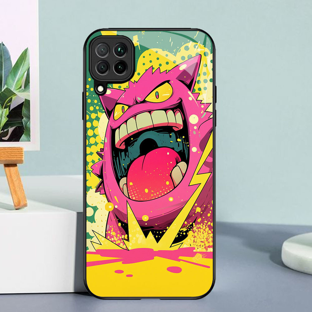 YR-21 Gengar Casing ponsel kaca tempered Samsung A12 A22 M12 M32 5G