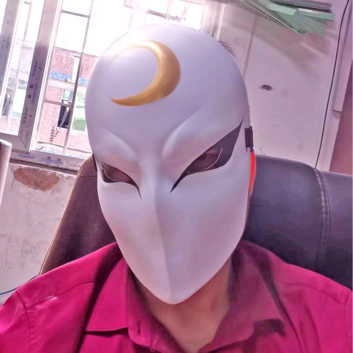 New Moon Knight Luminous Mask Horror Atmosphere LED Halloween Luminous Line Marvel Mask