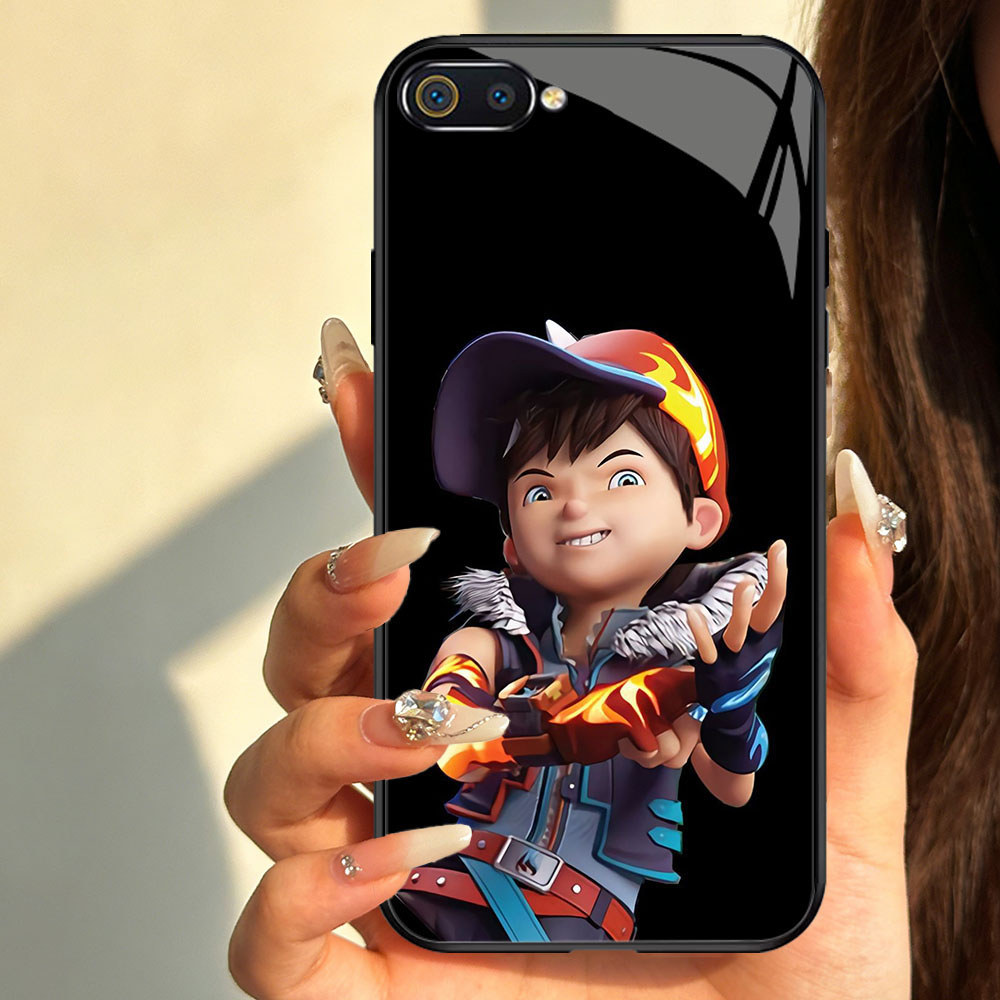 TT-33 Boboiboy galaxy Casing hp kaca Realme C2s C1 C2 2 Pro