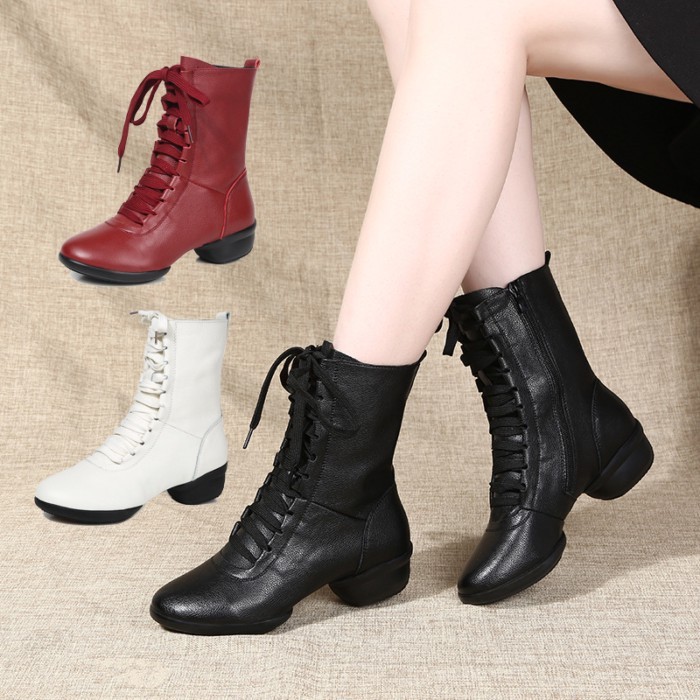 Four Seasons Soft Sole Square Dance Shoes Sailor Dance Shoes Dance Long Boots Dance Shoes Latin Dan