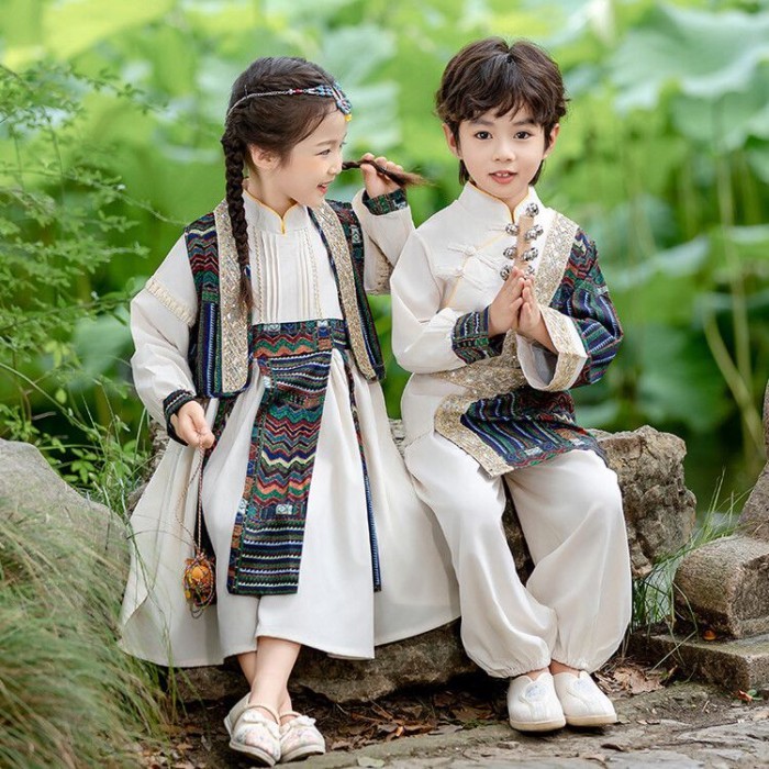 Pakaian Etnis Minoritas Anak-anak, Anak Perempuan Dan Laki-Laki, Miao, Yi, Zhuang, Dai, TK Mongolia,