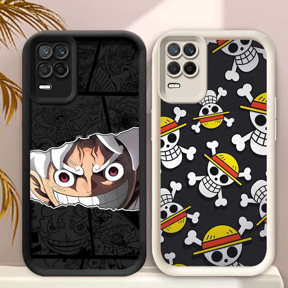 C-4 Luffy One Piece Hitam Putih Casing untuk Realme 8S 8 Pro 5G