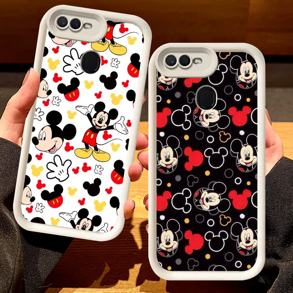 G-77 Mickey Casing untuk OPPO A11K F9 Pro A7 F7 A12 A5S F5 A12s Hitam dan putih