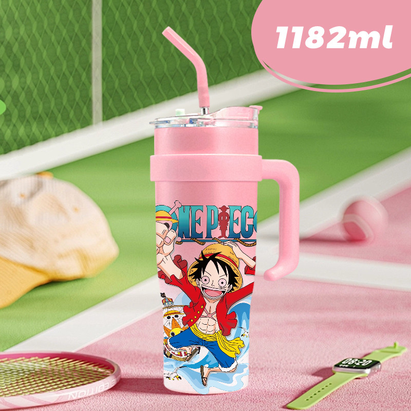 One - Piece Luffy Tumbler Kapasitas Besar 1200ml Termos air panas  Minuman Dingin Stainless Steel  I