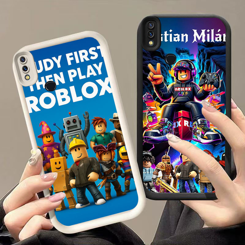 MK-66 Play ROBLOX Silikon hitam putih Casing untuk Samsung J2 A20S A20 A11 A10 A36 A10S A30 A56 A21S