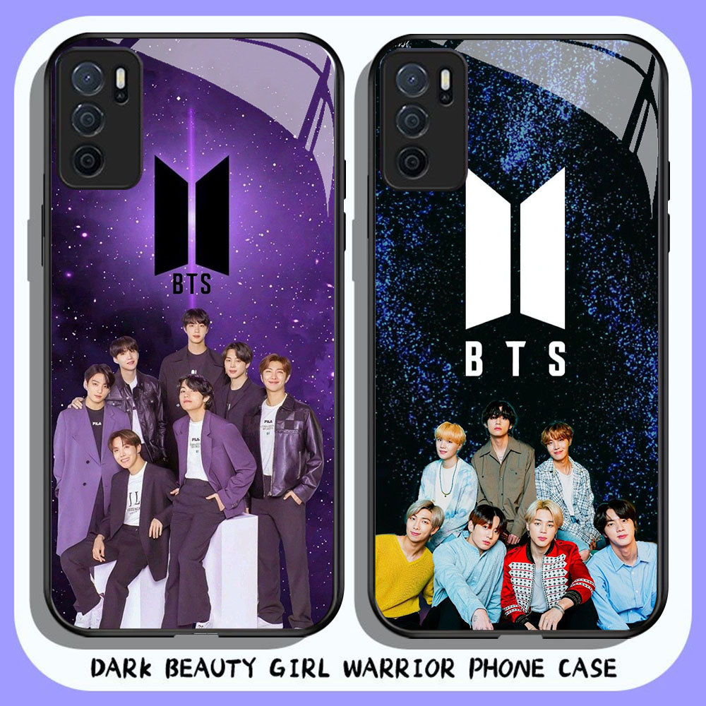 HR-6 BTS Bangtan HD Glass Casing untuk OPPO A16 A16S A54S A95 A74 F19 F19S Reno 6 Lite