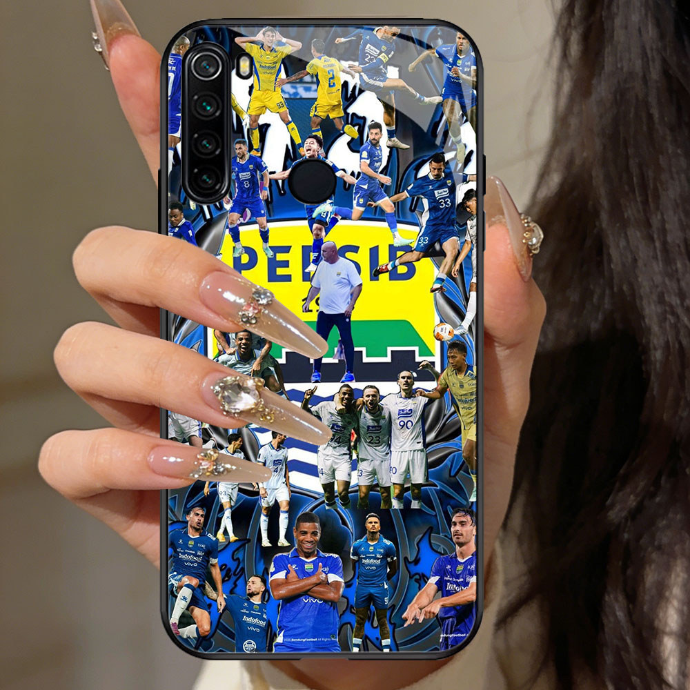 TT-68 Persib Casing hp kaca Xiaomi Redmi Note 10 8 8A 9 Pro Lite