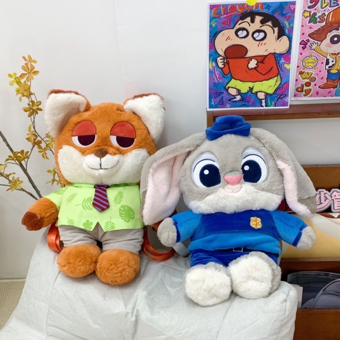 Zootopia Judy Nick Ransel Boneka Beruang Stroberi Tas Boneka Besar Mewah Kartun Lucu