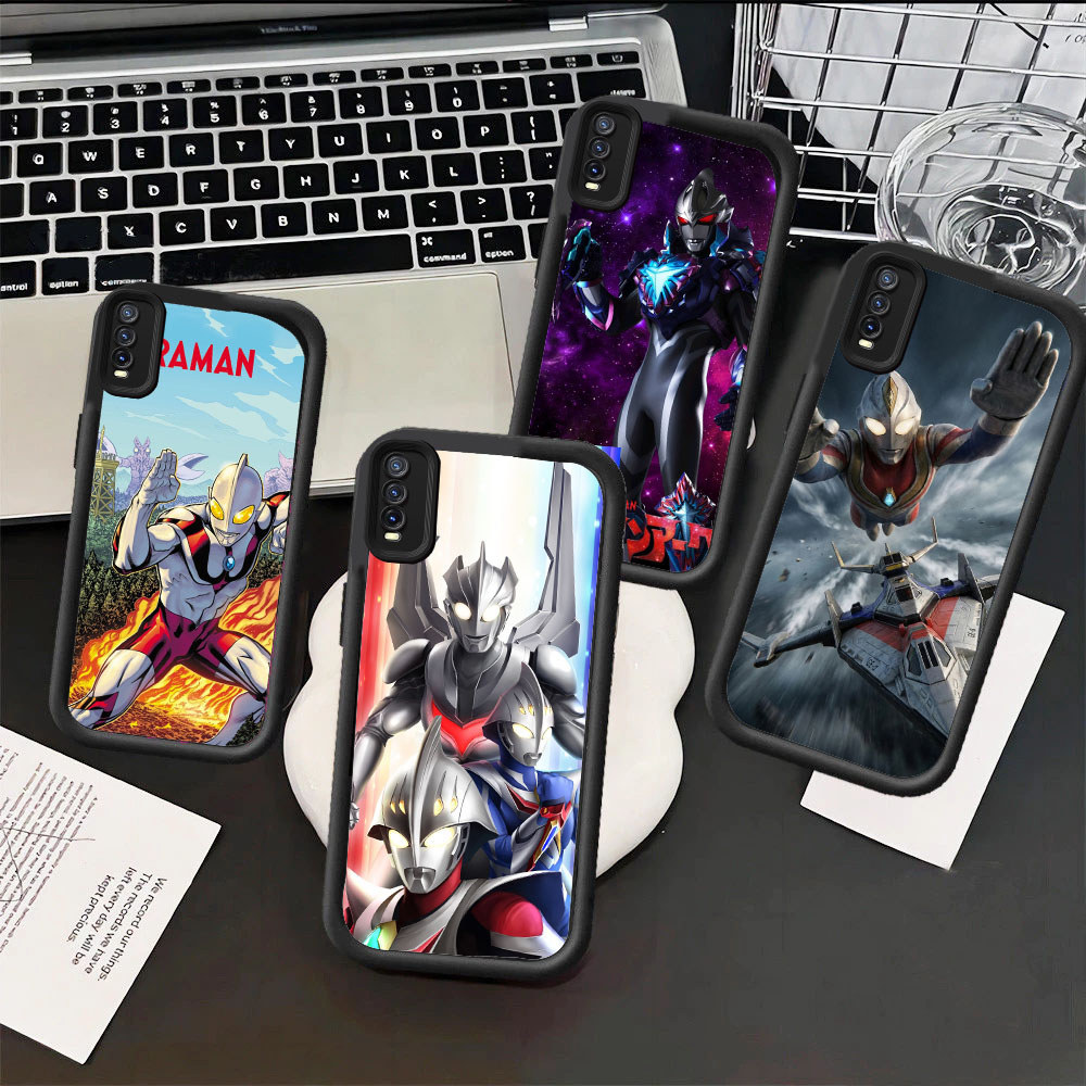 HV51 Ultraman Hp Plating Casing untuk VIVO V20 V15 S1 V25 V27 V23 V25E V27E V23E Pro 5G TPU Silicone