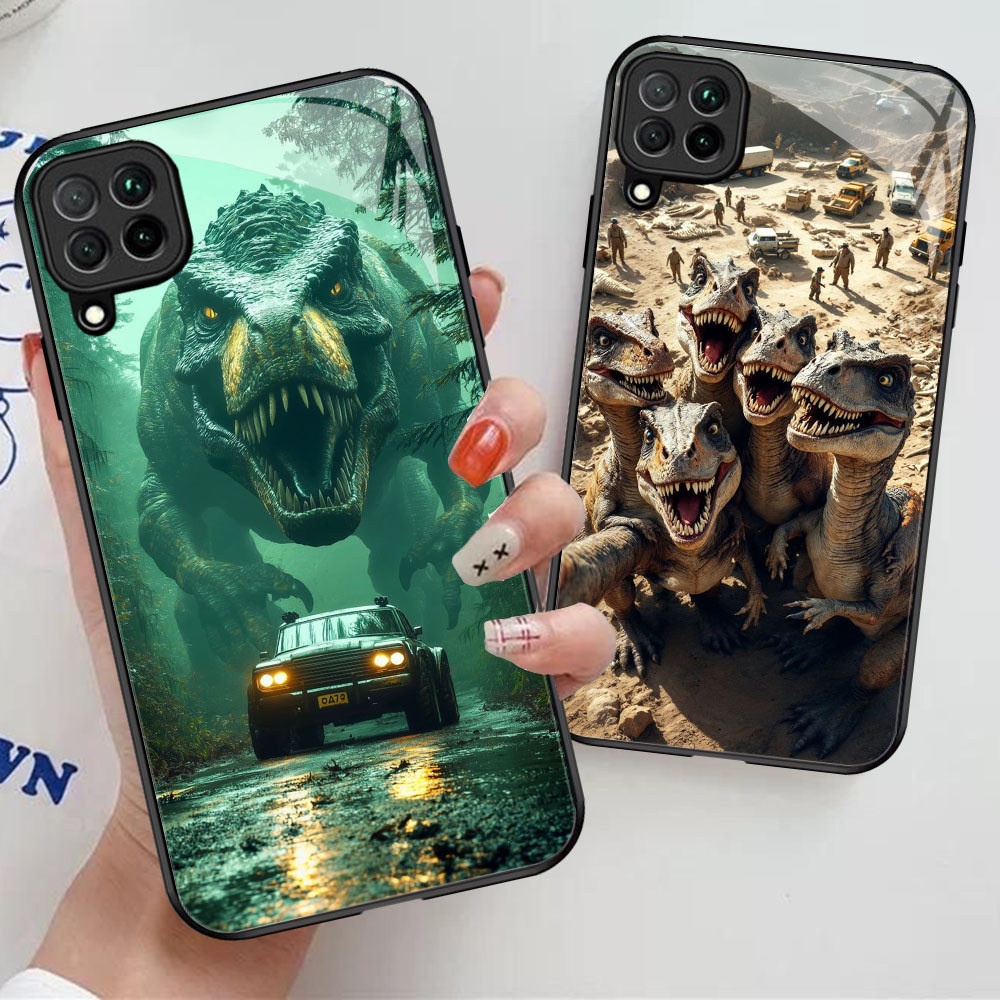 YM-29 Jurasik Casing ponsel kaca tempered Samsung A12 A22 M12 M32 5G