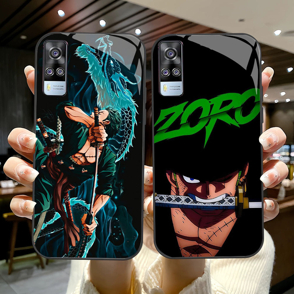 SM-81 One Piece Zoro HD Glass Casing untuk VIVO Y51 V21E Y31 Y52 V21S V21 V20 Y53S