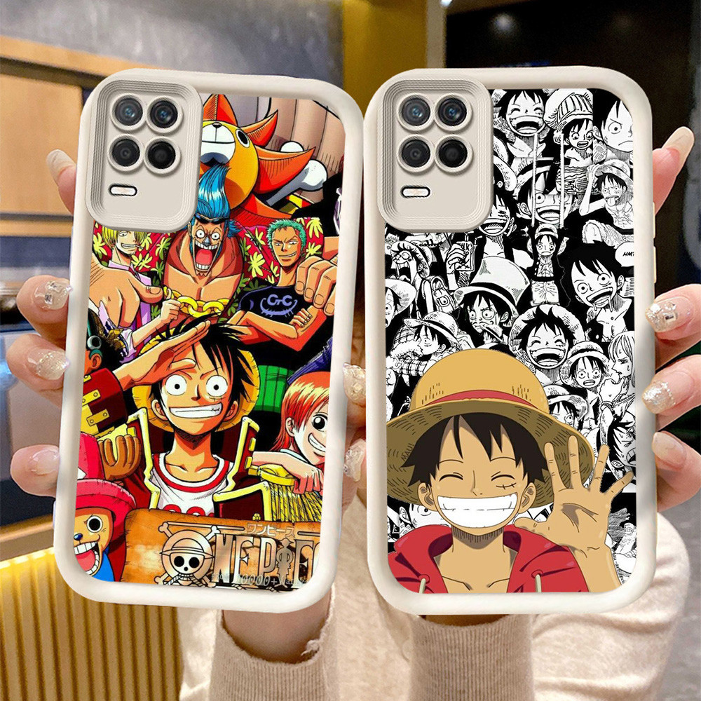 C-8 One Piece Luffy Hitam Putih Casing untuk Realme 8S 8 Pro 5G