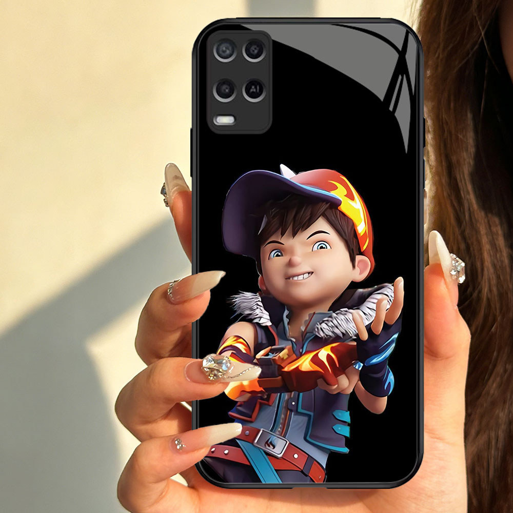 TT-33 Boboiboy galaxy Casing hp kaca OPPO Reno 7 A3X A3i A55 12F A40 A54 F27 13F