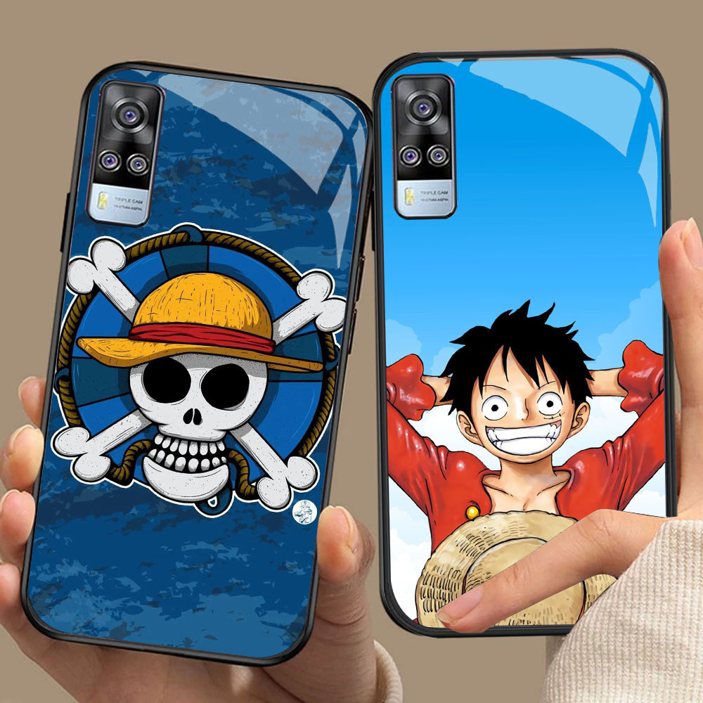 YR-15 One Piece Luffy HD Glass Casing HP VIVO Y51 V21E Y31 Y52 V21S V21 V20 Y53S