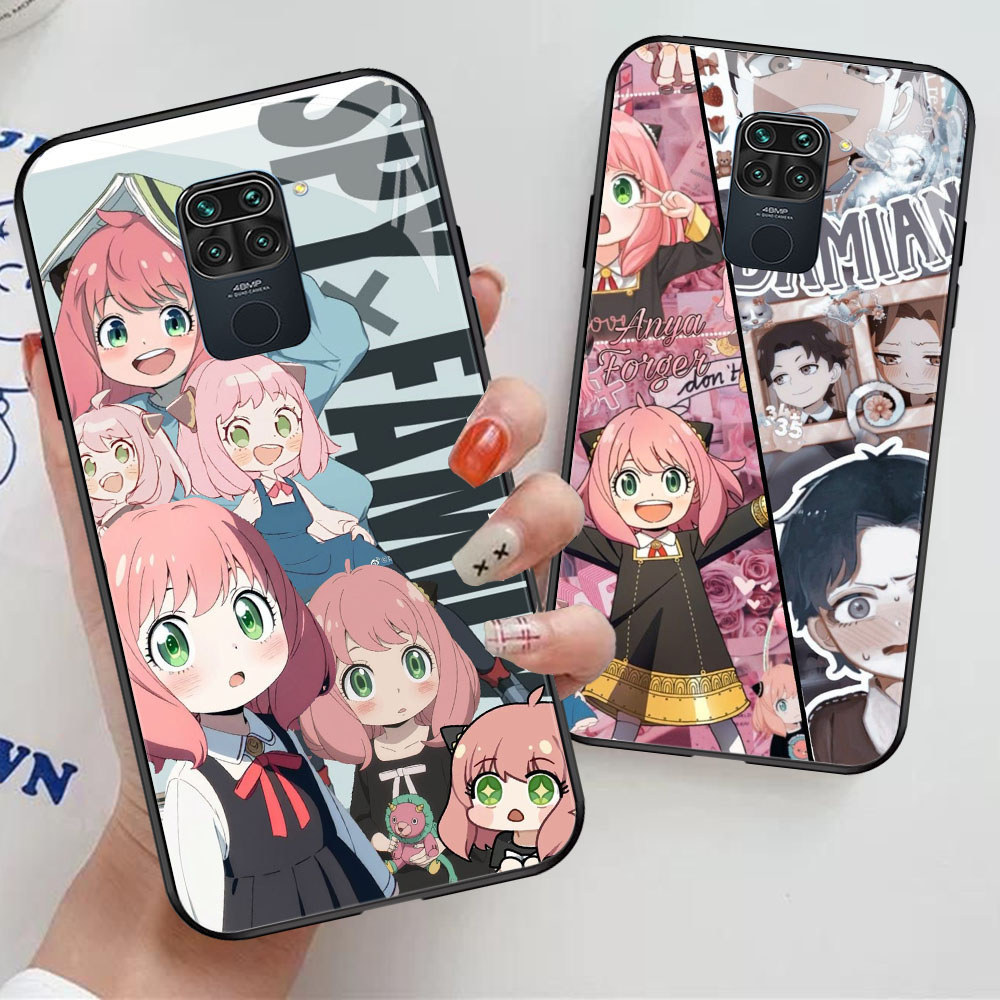 YM-53 Spy x Family Casing ponsel kaca tempered Xiaomi Redmi Note Poco 9S 9 X3 NFC M2 Pro