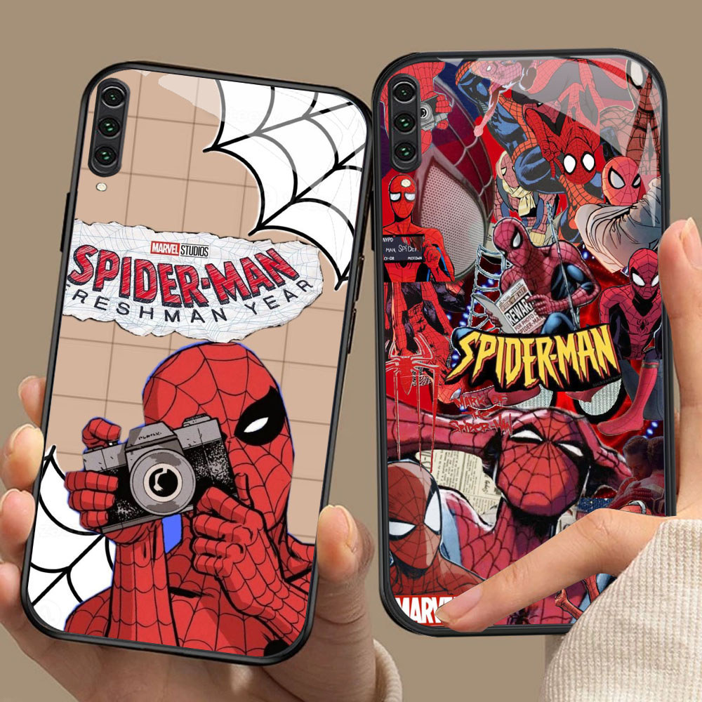 YR-8 Marvel Spiderman HD Glass Casing HP Samsung A50 A70S A70 A10 A02 A7 Note 10 Pro Plus