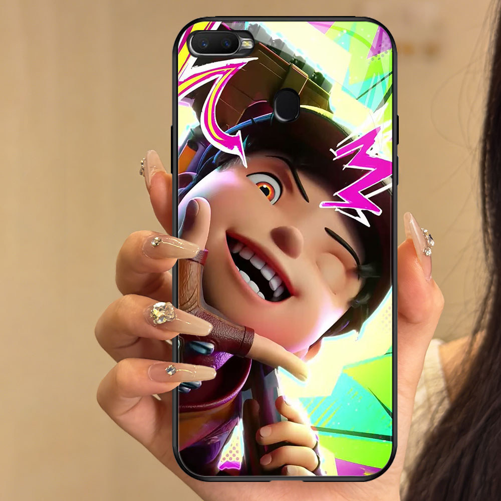 TT-33 Boboiboy galaxy Casing hp kaca OPPO A12S A5S A7 F5 F7 A11K F9 A12 Pro