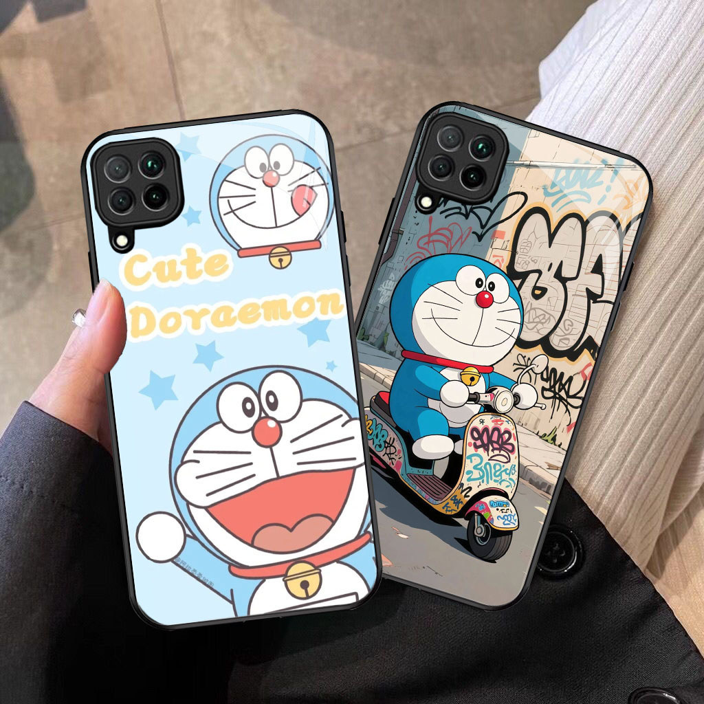 MM-5 Doraemon Casing ponsel kaca tempered Samsung A12 A22 M12 M32 5G