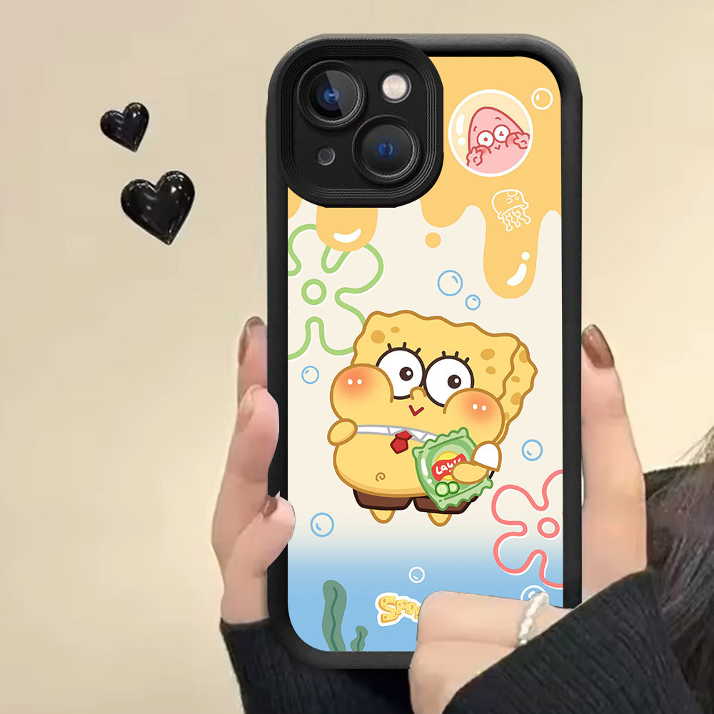 Casing untuk iPhone 15 16 17 X XR XS Pro Max Case RR6 SpongeBob