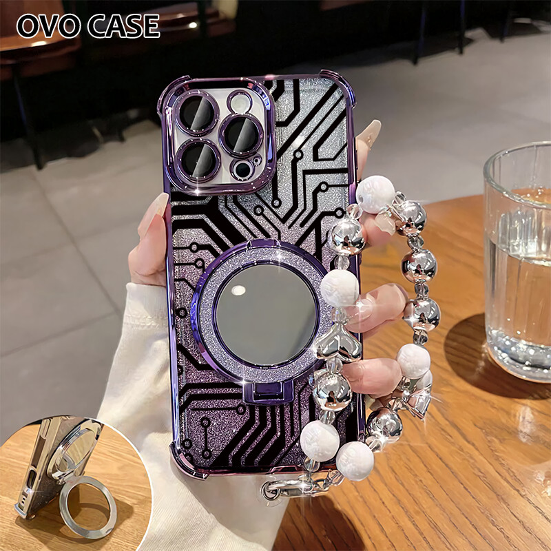 Case Oppo Gemerlap Stand Holder Garskin Soft Case Oppo A3S A3X A5 A52 A53 With Strap Dengan Stand Ce