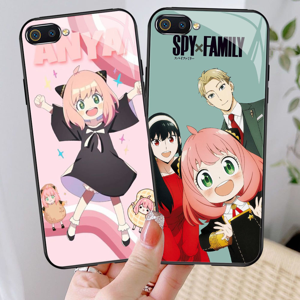YM-53 Spy x Family Casing ponsel kaca tempered Realme C2s C1 C2 2 Pro