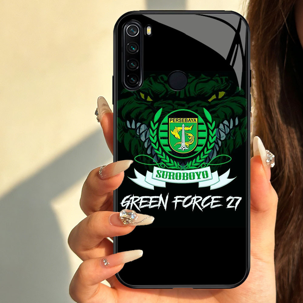 TT-19 Persebaya Casing hp kaca Xiaomi Redmi Note 10 8 8A 9 Pro Lite