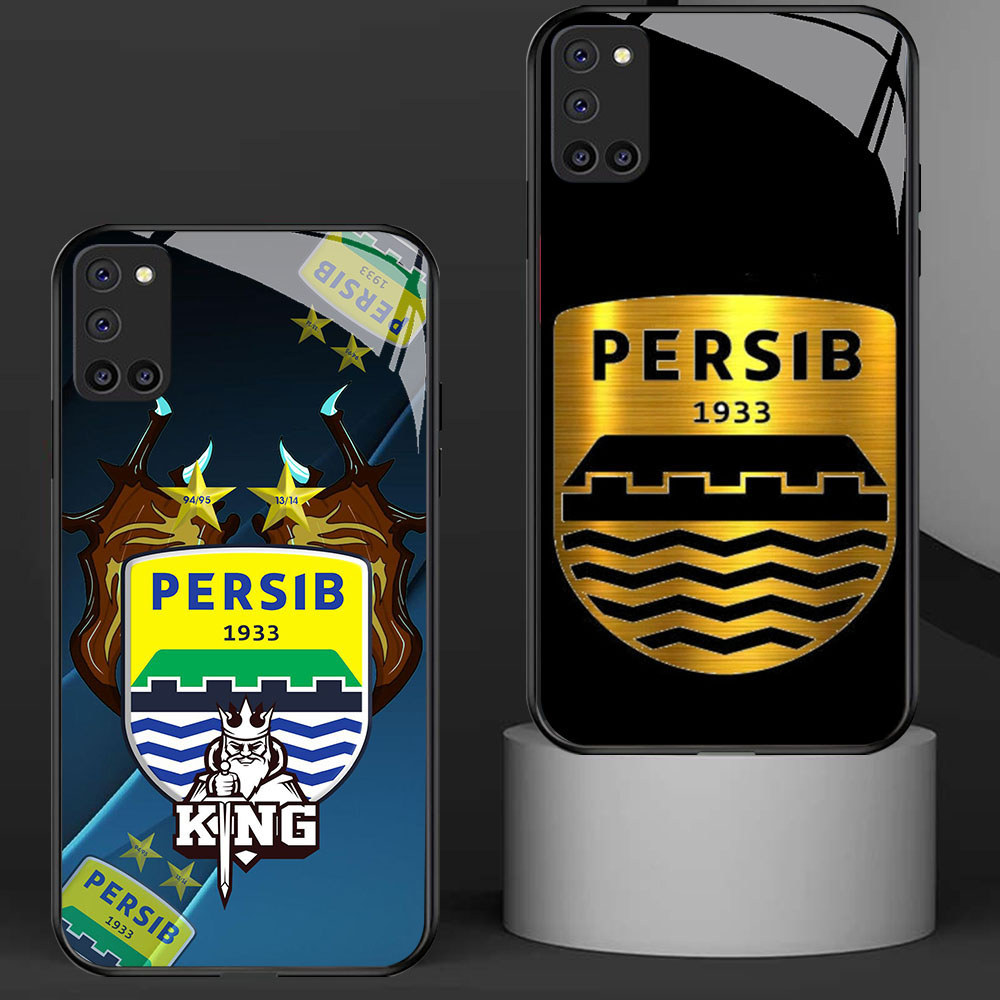 KD-28 Persib Bandung HD Glass Casing untuk OPPO A92 A72 A94 A52 F19 Reno 5 5F Lite Pro