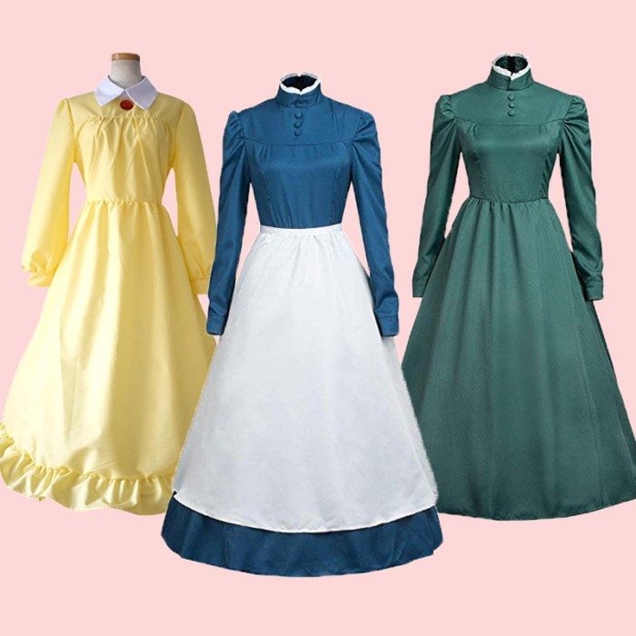 Howl's Moving Castle Sophie Cosplay Dress Long Dress Cosplay Cosplay Costume