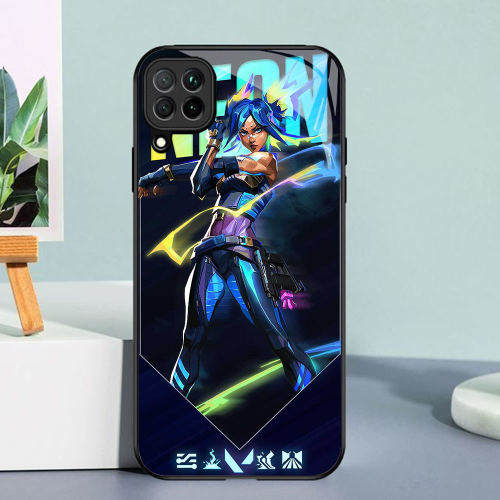 YE-67 Valorant Casing ponsel kaca tempered Samsung A12 A22 M12 M32 5G